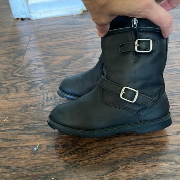 Black Leather Motorcycle Uggs size 10 - Picture 2 of 7